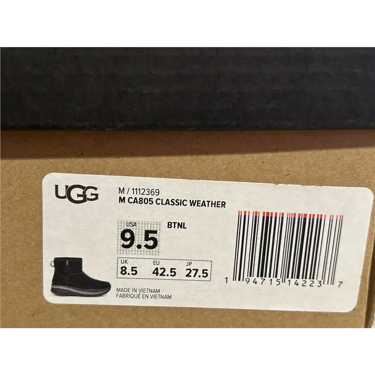 UGG shoes - UGG CA805 Classic Weather Boot - Black (UPC: 194715142237) 5