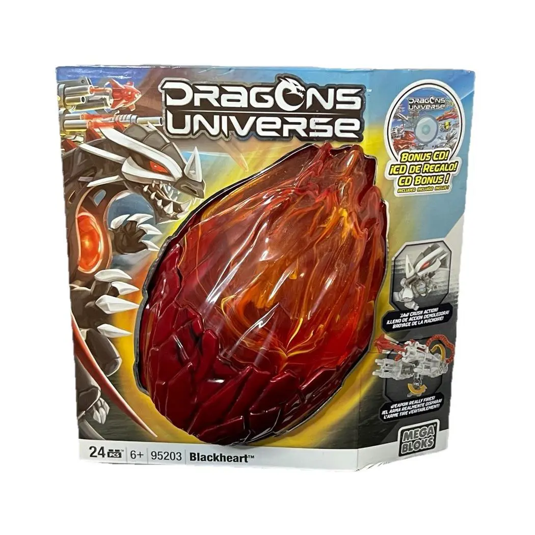 Mega Bloks Dragons Universe 95203 Blackheart 24 Pcs Bonus CD Jaw Crush Action