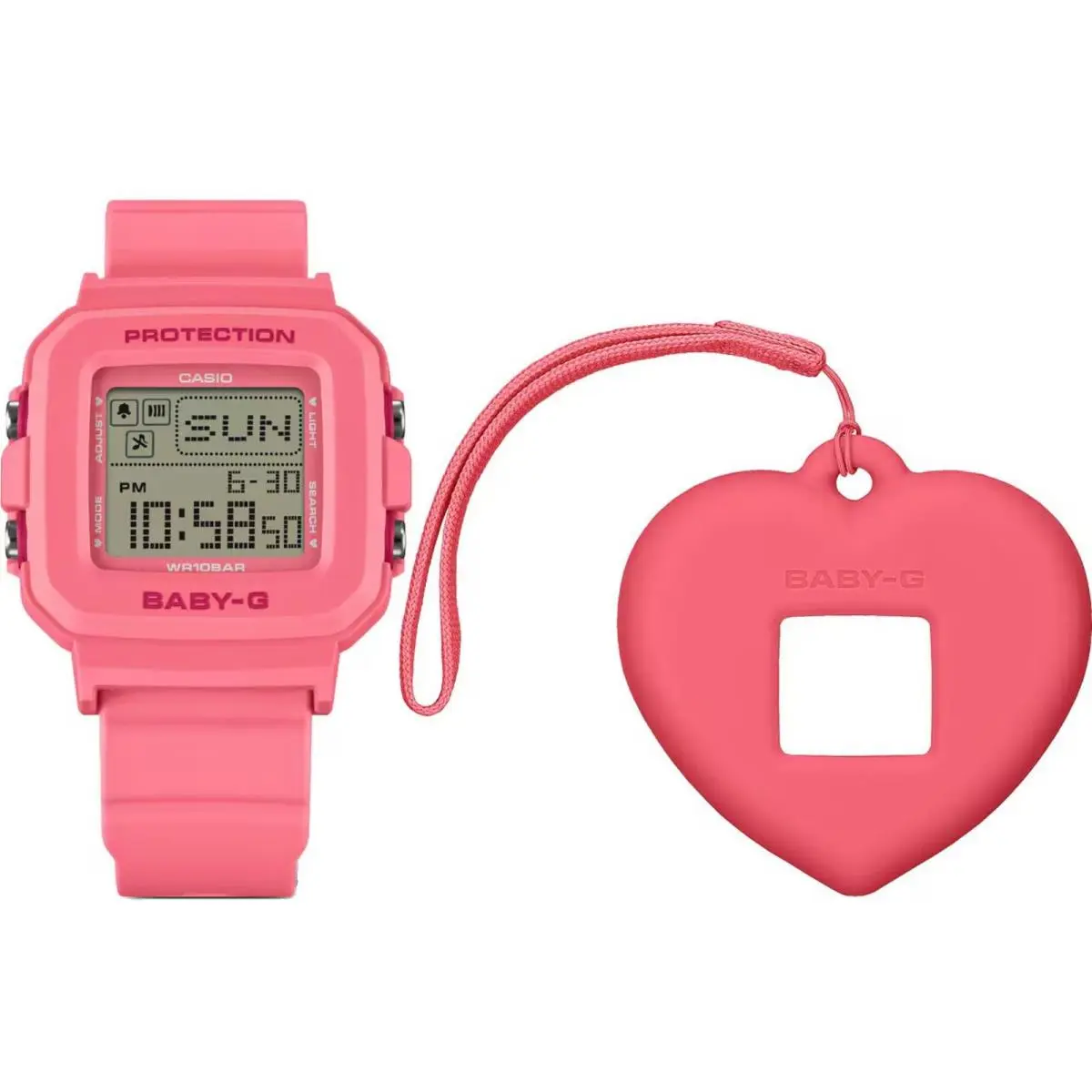 Baby-g+ BGD-10KH-4 Pink Digital Watch Women`s Heart Holder 100M WR Set by Casio