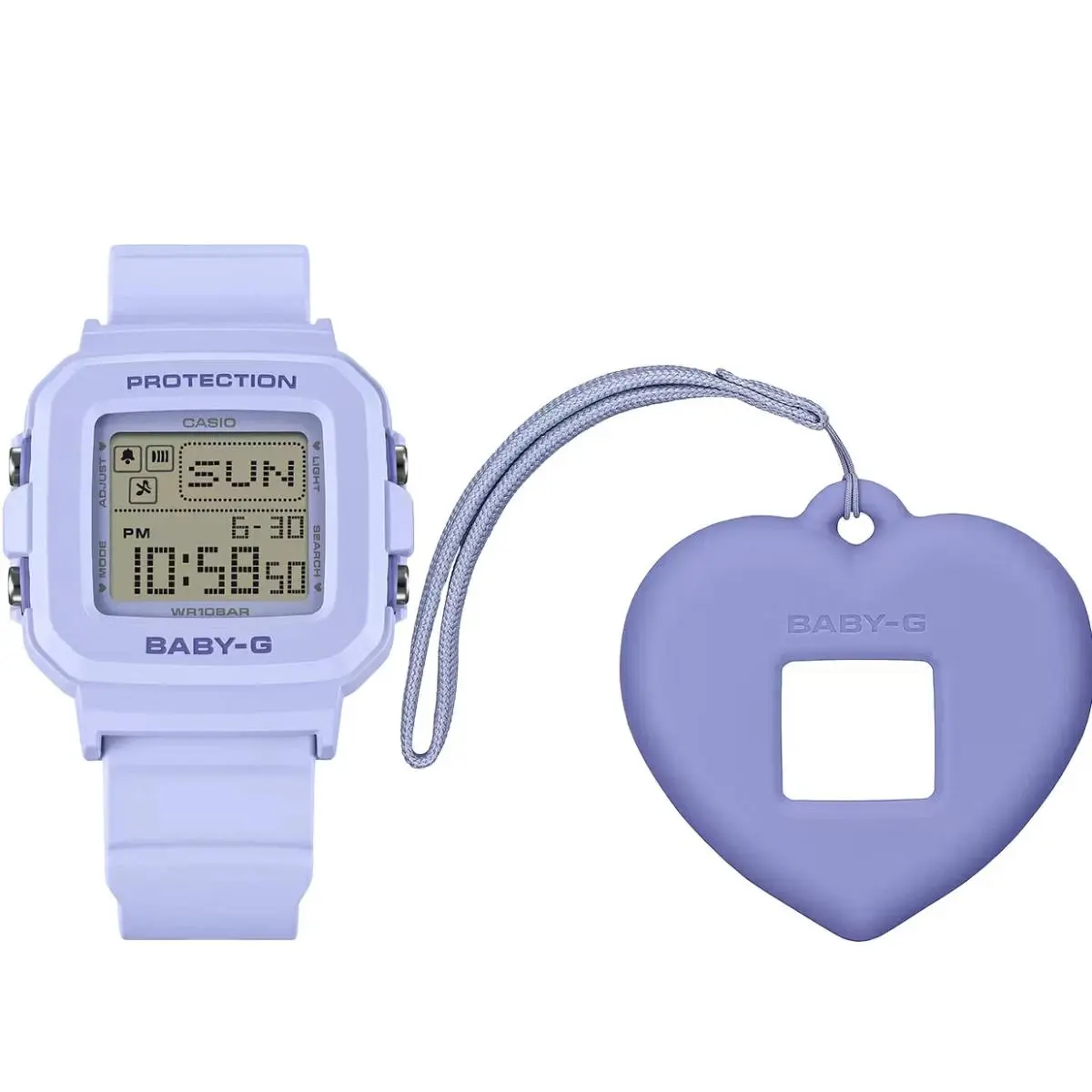 Casio Baby-g BGD10K-2B Blue Digital Watch w/ Heart Charm Box Set