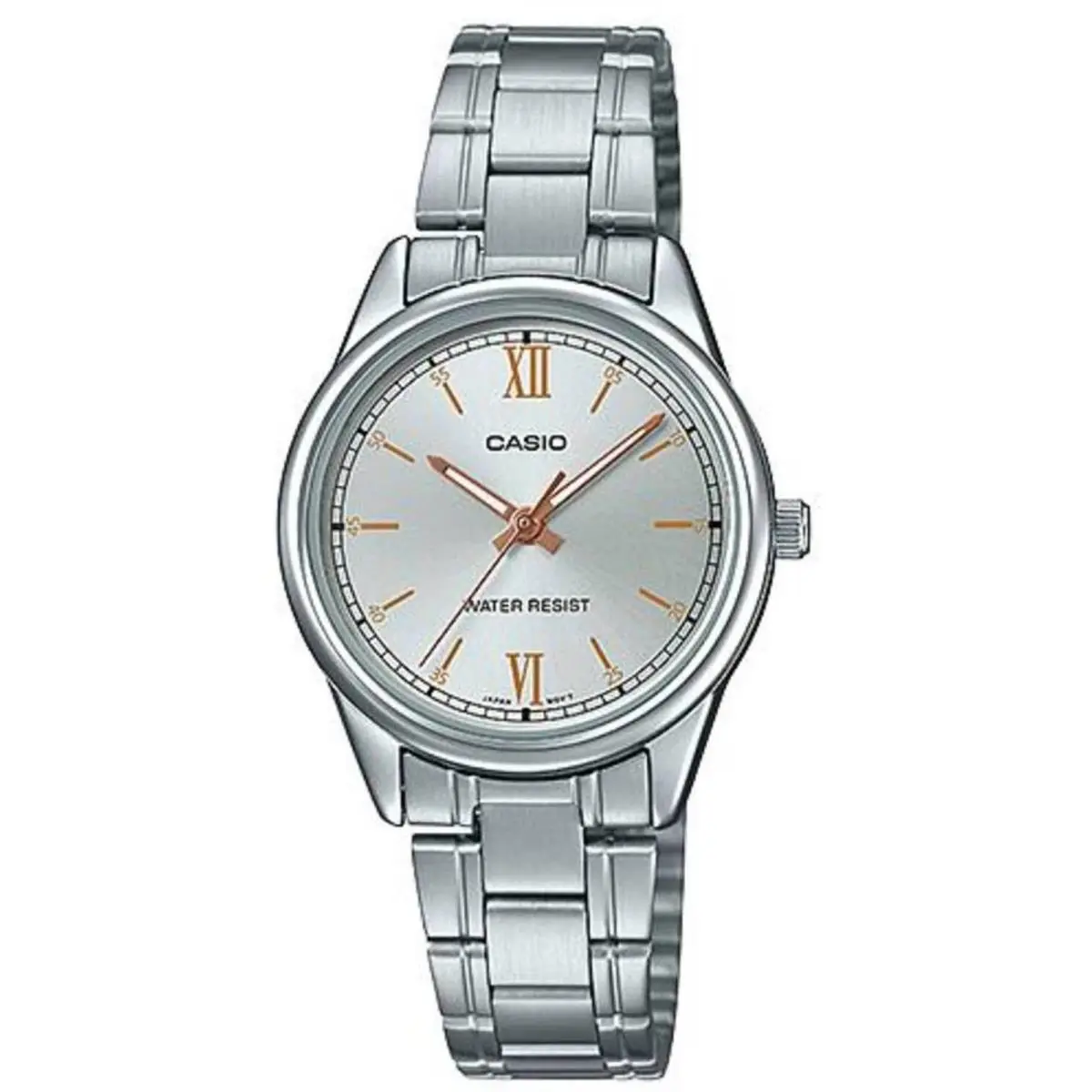 Casio LTP-V005D-7B2 Women’s Analog Watch Silver Stainless Steel White Dial Quart - Dial: Silver, White, Band: Silver, Bezel: Silver