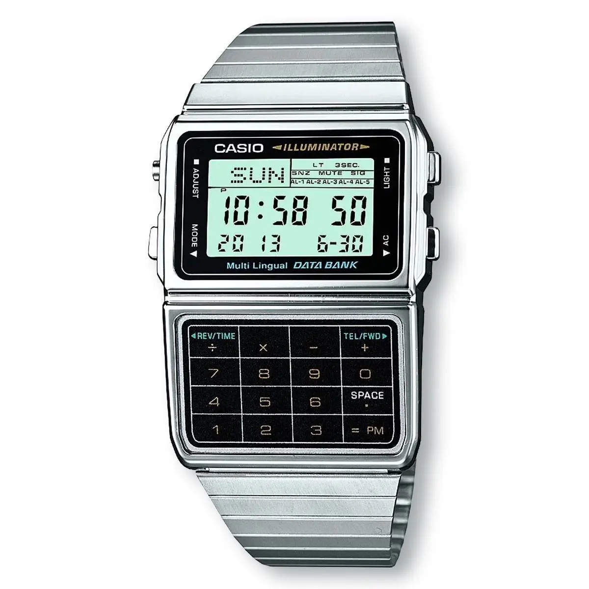 Casio DBC611-1D Databank Calculator Watch Vintage Digital Steel w/ Box