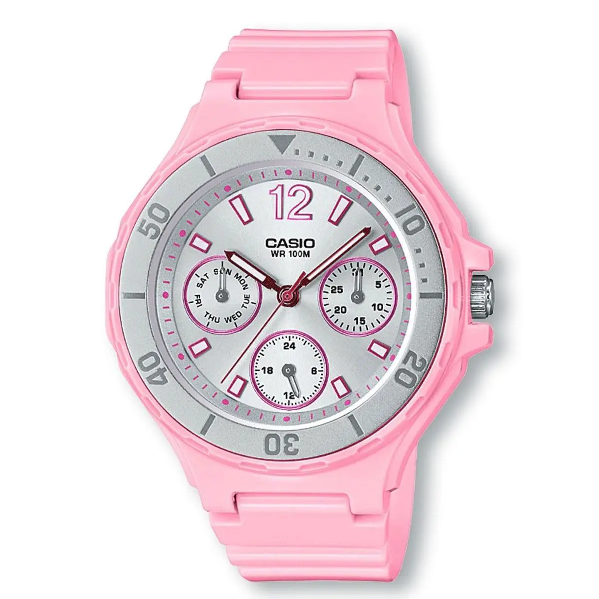 Casio LRW250H-4A2 Dive Style Sport Watch Pink/silver