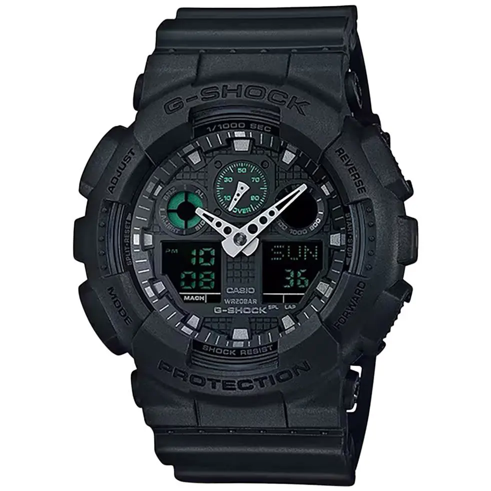 G-shock  GA100MB1ACR G-shock Tactical Black Stainless Steel Bezel by Casio