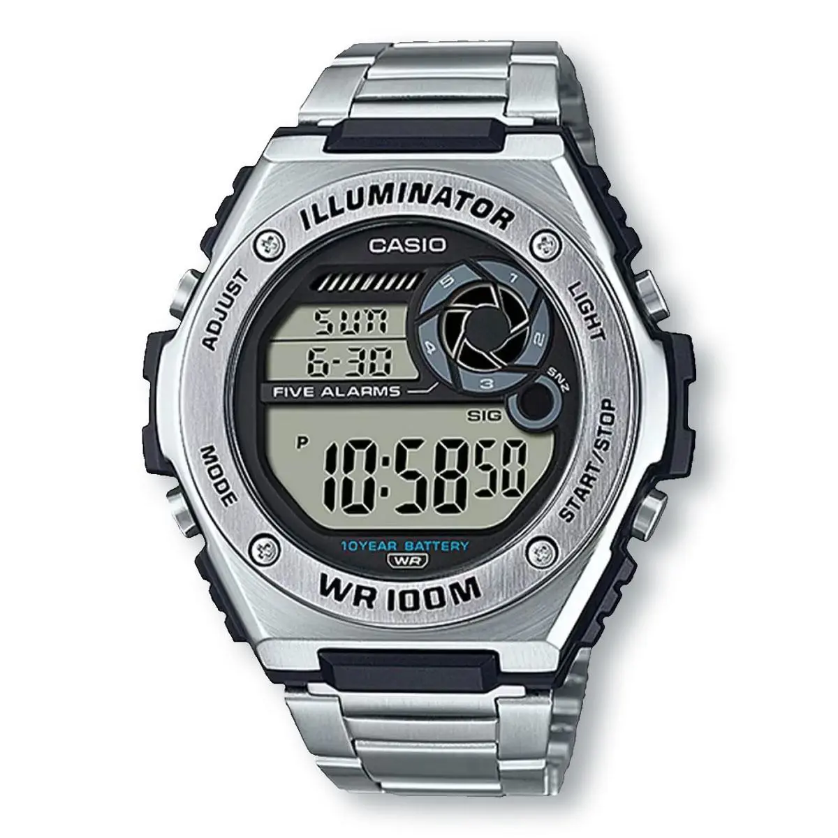 Casio MWD100HD-1A Heavy-duty Stainless Steel Sport Watch Silver