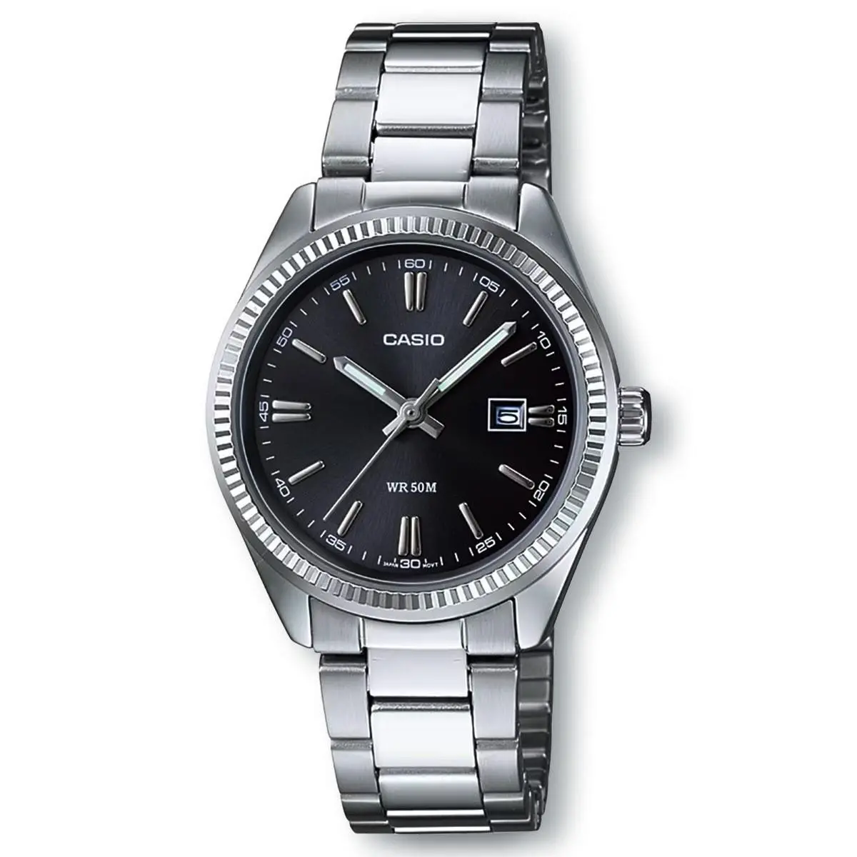 Casio LTP1302D-1A1 Analog Stainless Steel Band Watch Black Dial