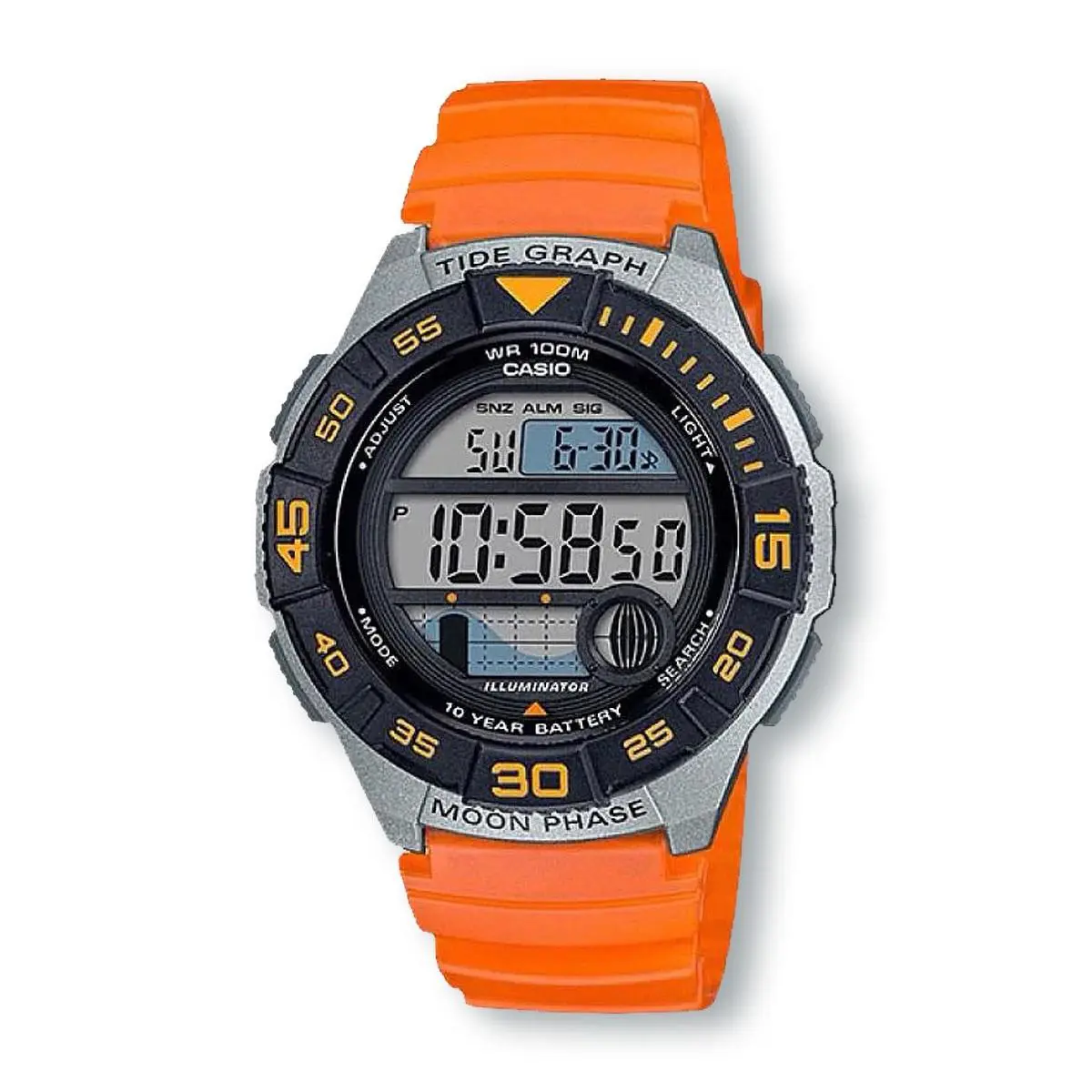 Casio WS1100H-4A Marine Sport Orange Watch Tide Graph/moon Data