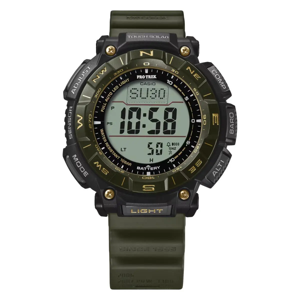 Casio Pro Trek 30th Anniversary 54mm Digital Green Men`s Watch PRG340ANS-3
