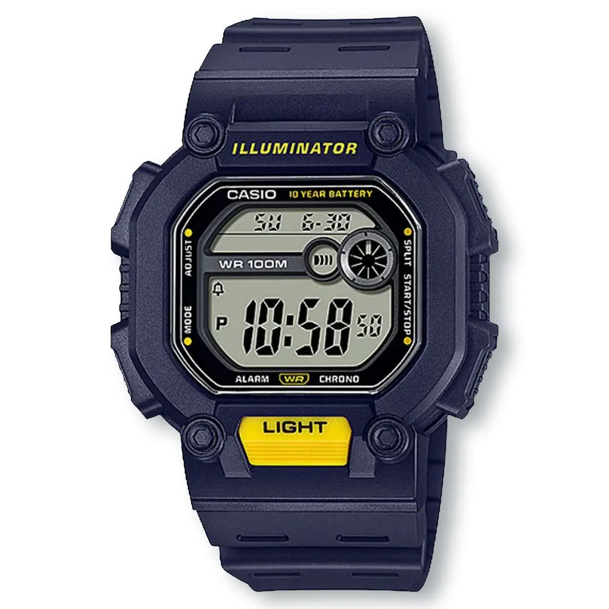 Casio W737H-2A Illuminator Digital Sport Watch Blue/yellow