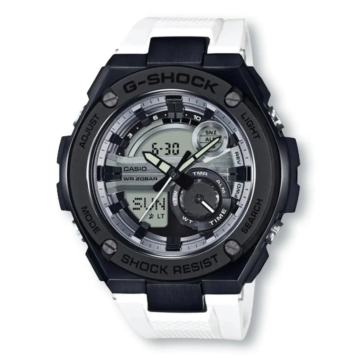 Casio GST210B-7A G-shock S-steel Layer Guard Structure Watch White/black