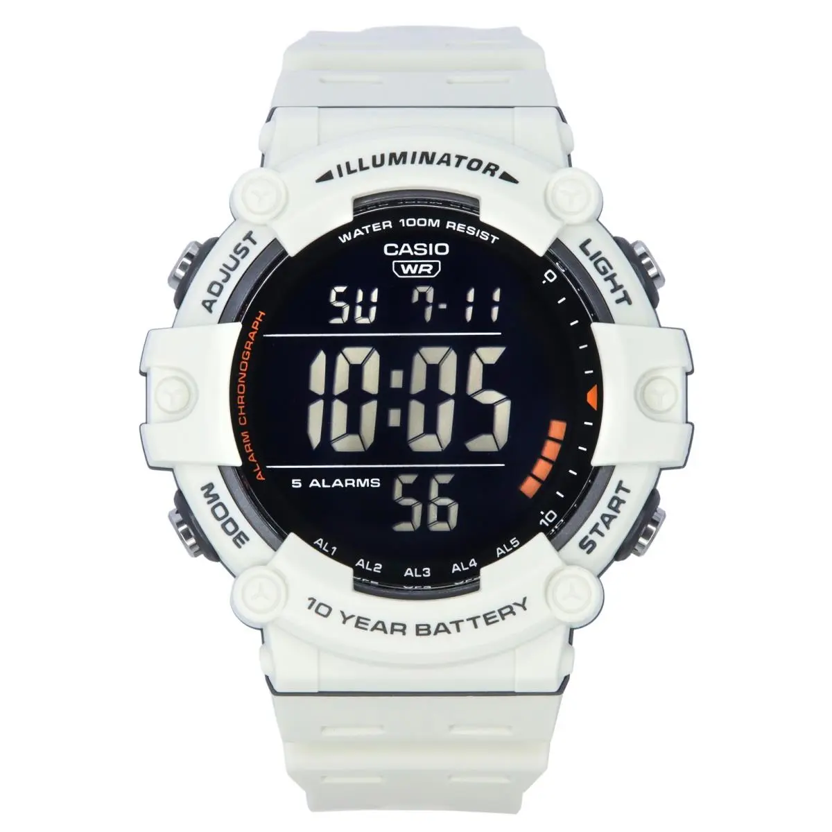 Standard Digital White Resin Strap Quartz AE-1500WH-8B2 100M Men`s Watch by Casio
