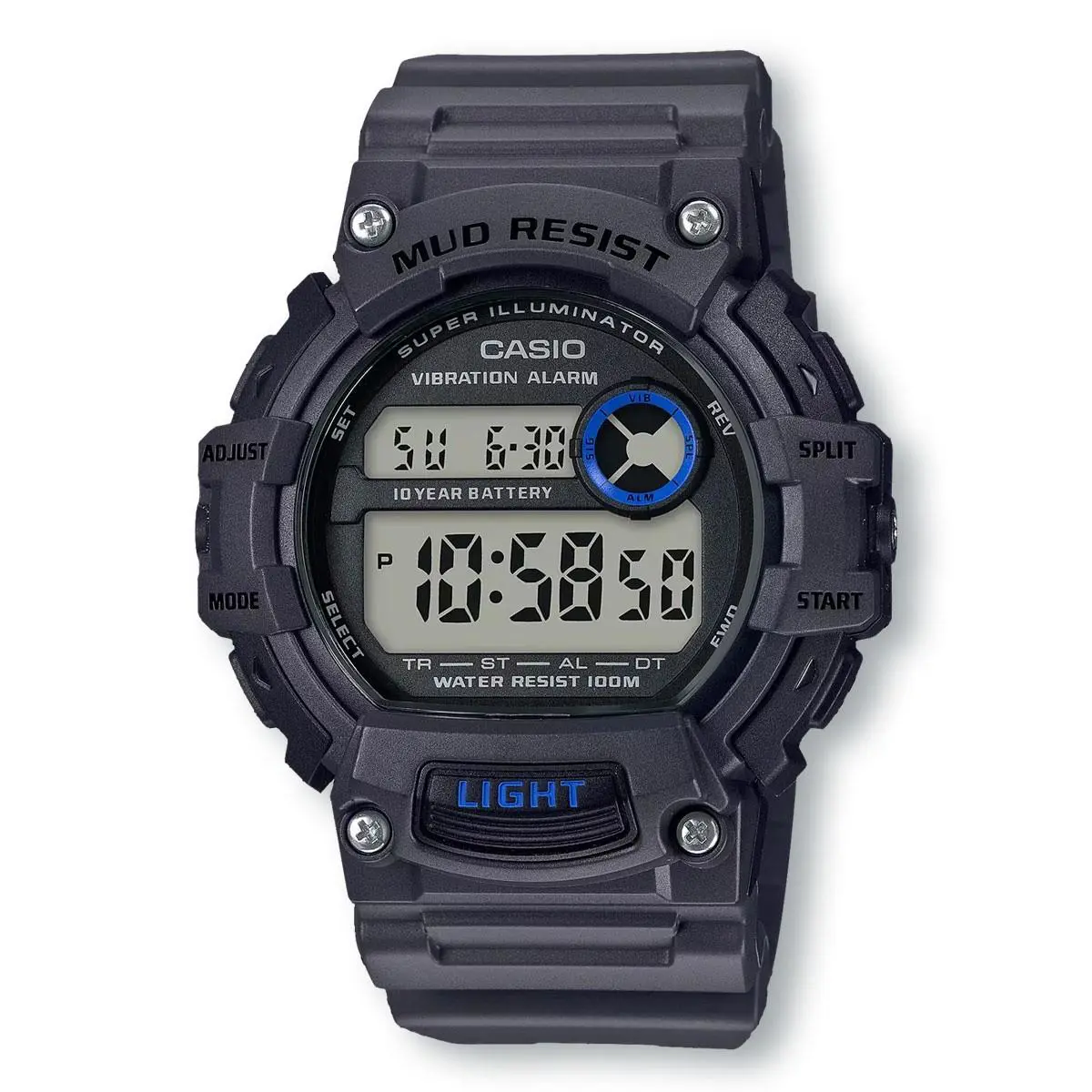 Casio TRT110H-8A Heavy Duty Mud Resistant Digital Watch Gray/blue