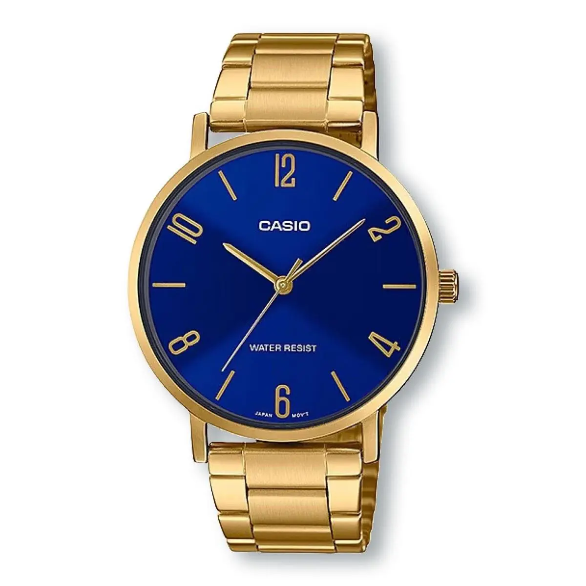 Casio MTPVT01G-2B2 Minimalistic Analog Dress Blue/gold Watch