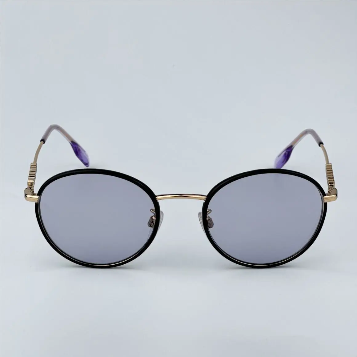 Burberry Men Sunglasses Black Gold Lilac Oval BE3148D 10171A