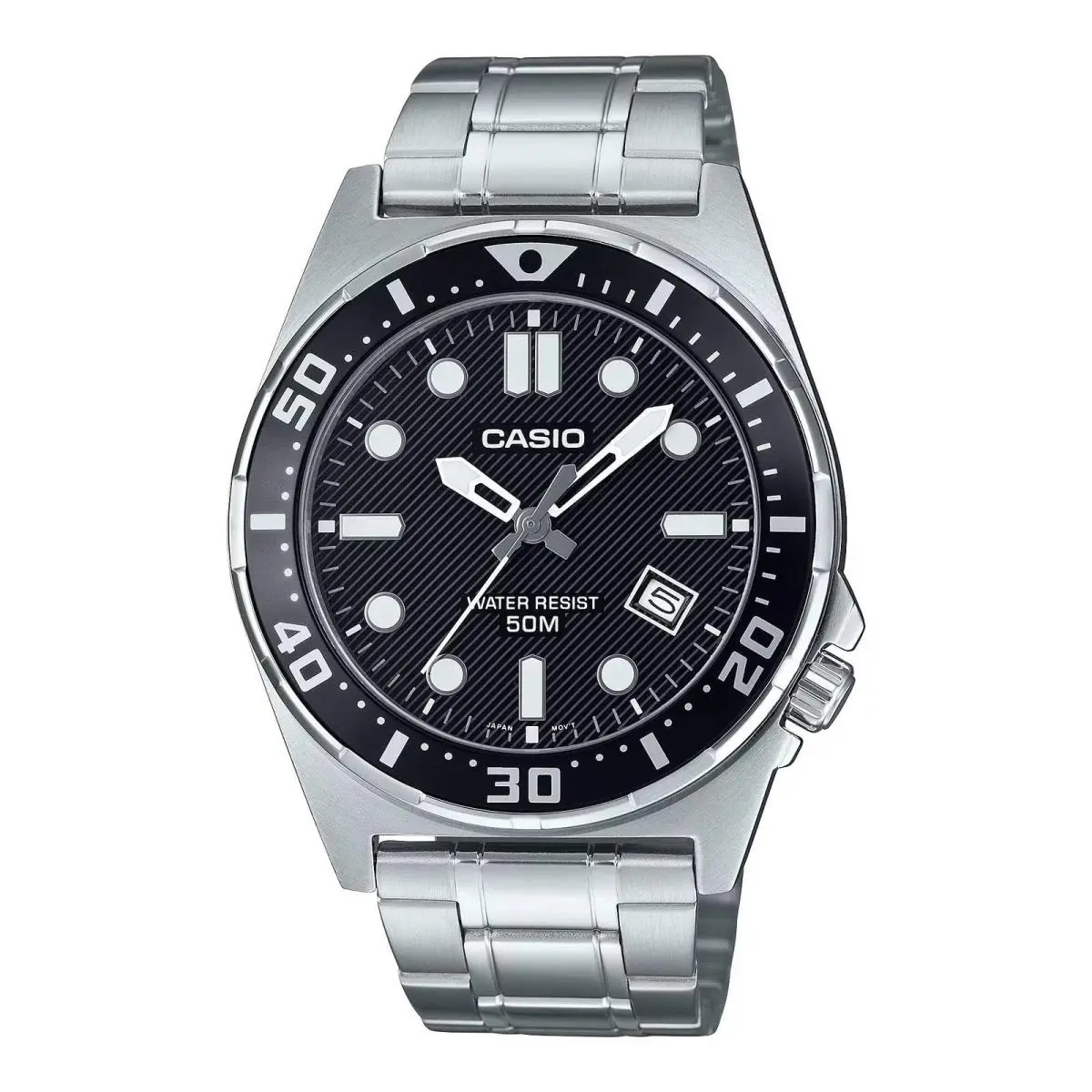 Casio MTD-135D-1A Black Dial Diver Stainless Steel Men’s Watch 100M –