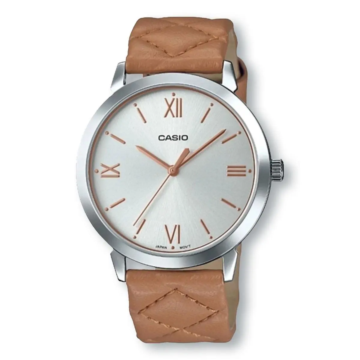 Casio LTPE153L-5A Stylish Analog Brown Leather Band Watch