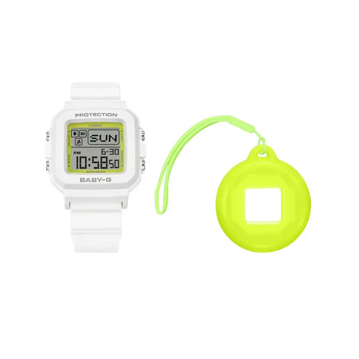 Casio Baby-g+plus BGD-10 Series BGD10K-7 White Rubber Digital Ladies Watch