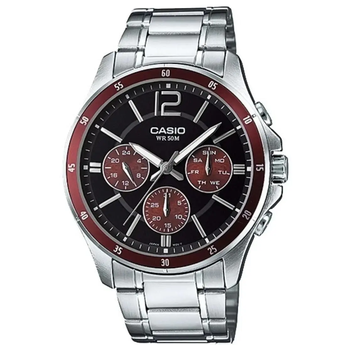 Casio MTP-1374D-5A Black/copper Dial Men’s Chronograph Stainless Steel Watch