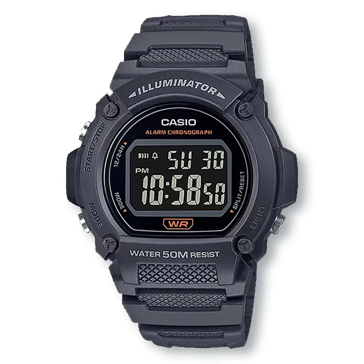 Casio W219H-8B Illuminator Large Case Digital Sport Watch Gray