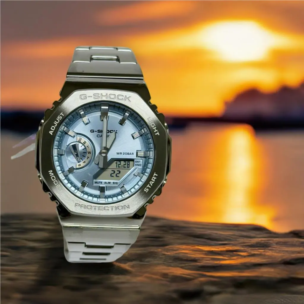 G Shock GM2110D-2A Metal G-steel Men Watch Blue Dial Ana-digi by Casio