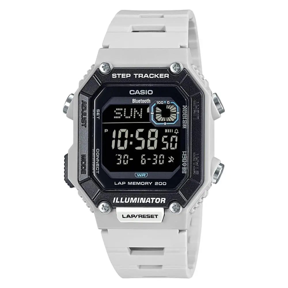 Casio WS-B1000 Series Men`s Digital Watch White 100M WR Step Tracker - White