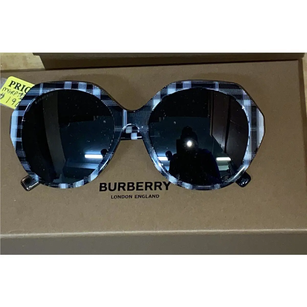 Burberry Women`s Vanessa 55mm Sunglasses - Frame: Multicolor, Lens: Black