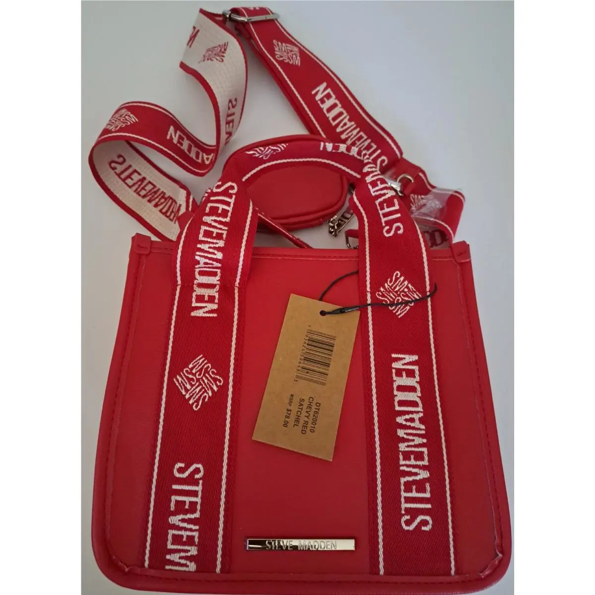 Steve Madden Chevy Red Crossbody/tote/satchel Guitar Strap-airbud Case