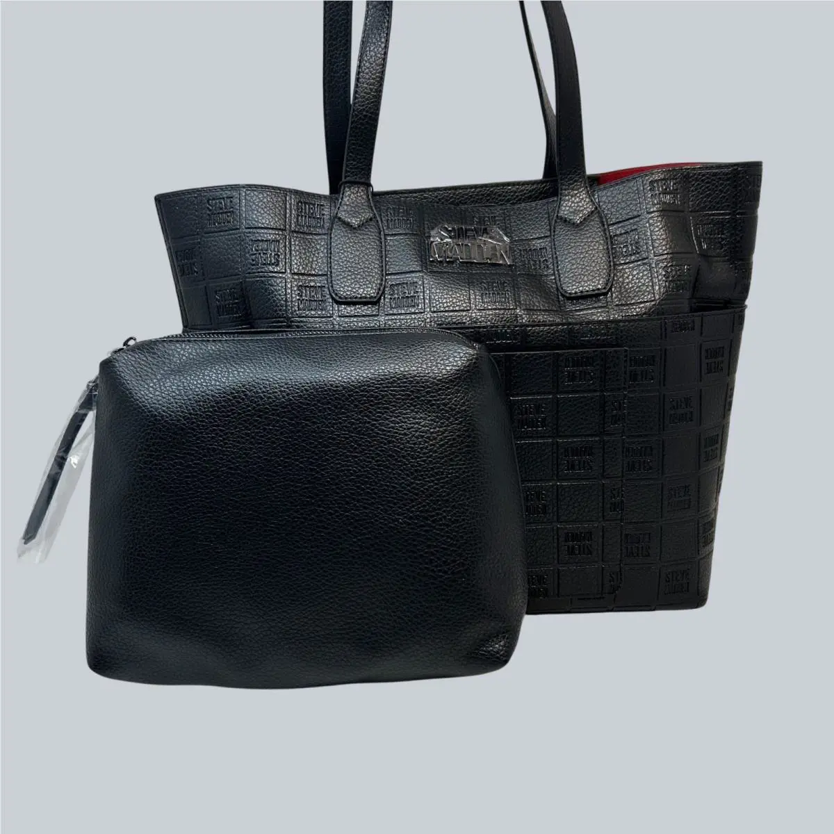 Steve Madden Tote Bag with Matching Zip Pouch – Large Shoulder Bag