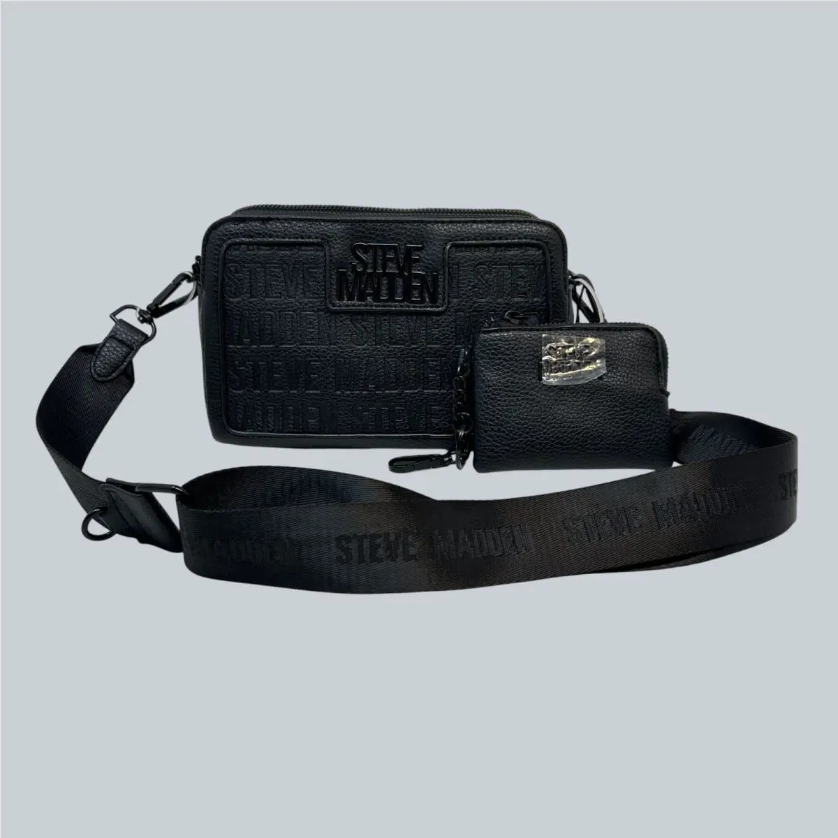 Steve Madden Crossbody Bag Detachable Coin Pouch Adjustable Strap