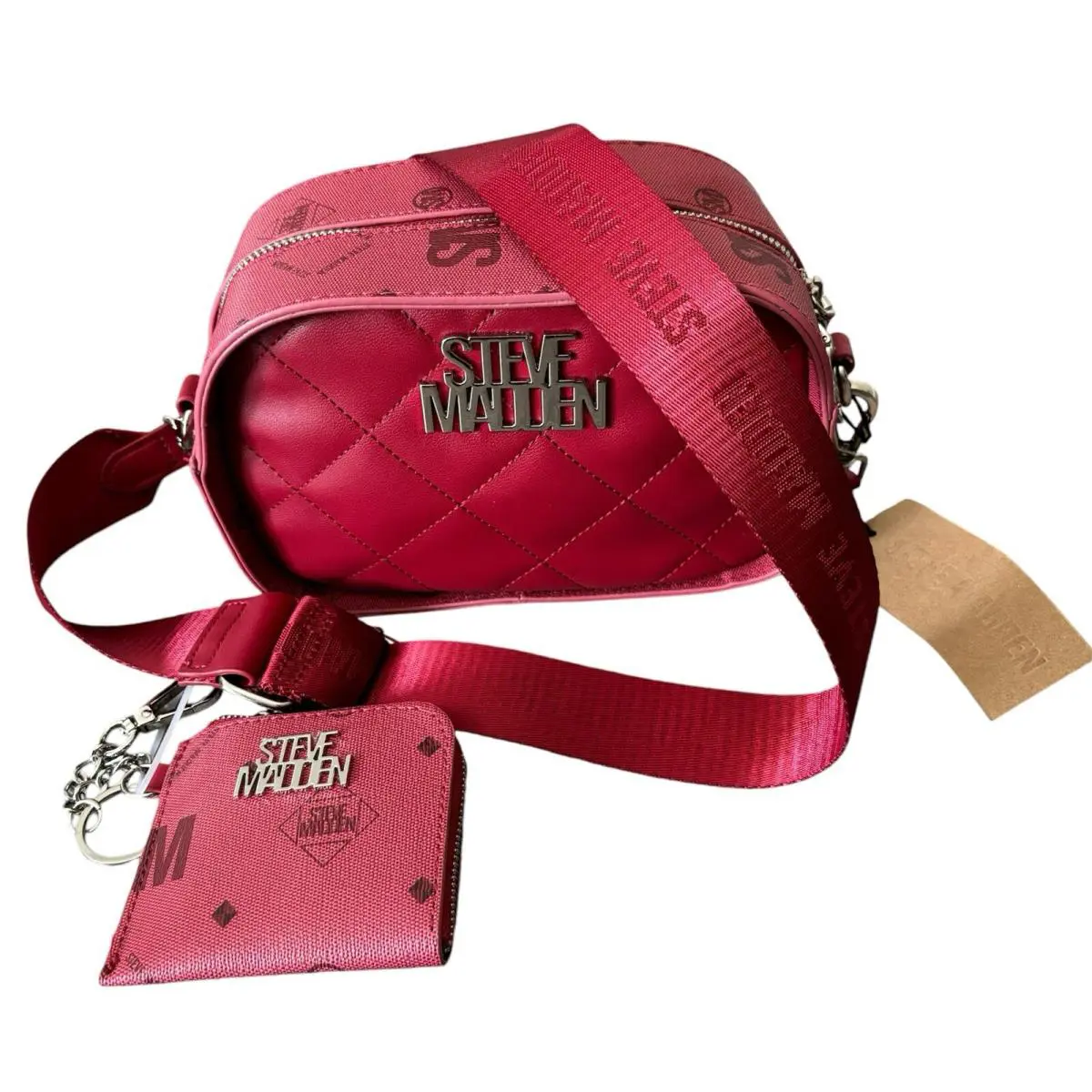 Steve Madden Women S Crossbody Bag with Logo Red