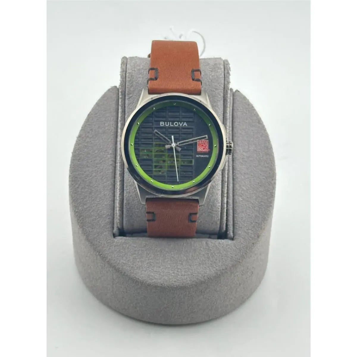 Bulova Men`s Frank Lloyd Wright Usonian Automatic Brown Leather Watch 98A330