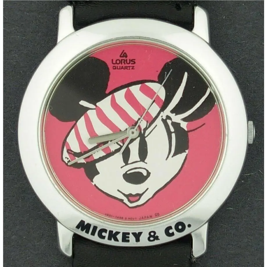 Mickey Mouse Character Watch w/ Pink Painters Artist Hat by Lorus