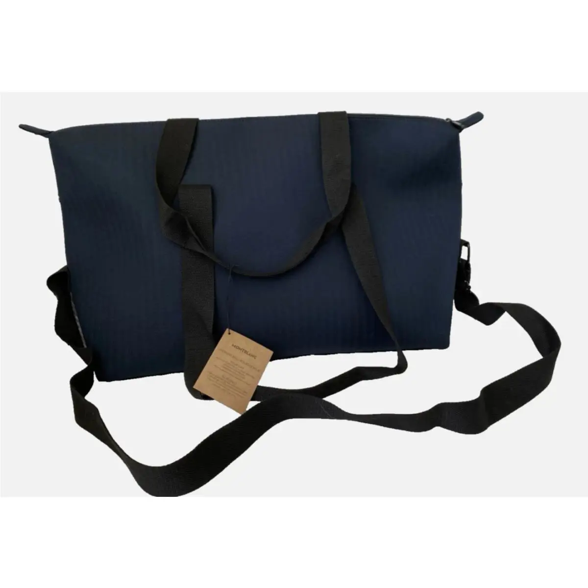 Montblanc Navy Duffle Weekender Travel Bag - Large Adjustable Strap