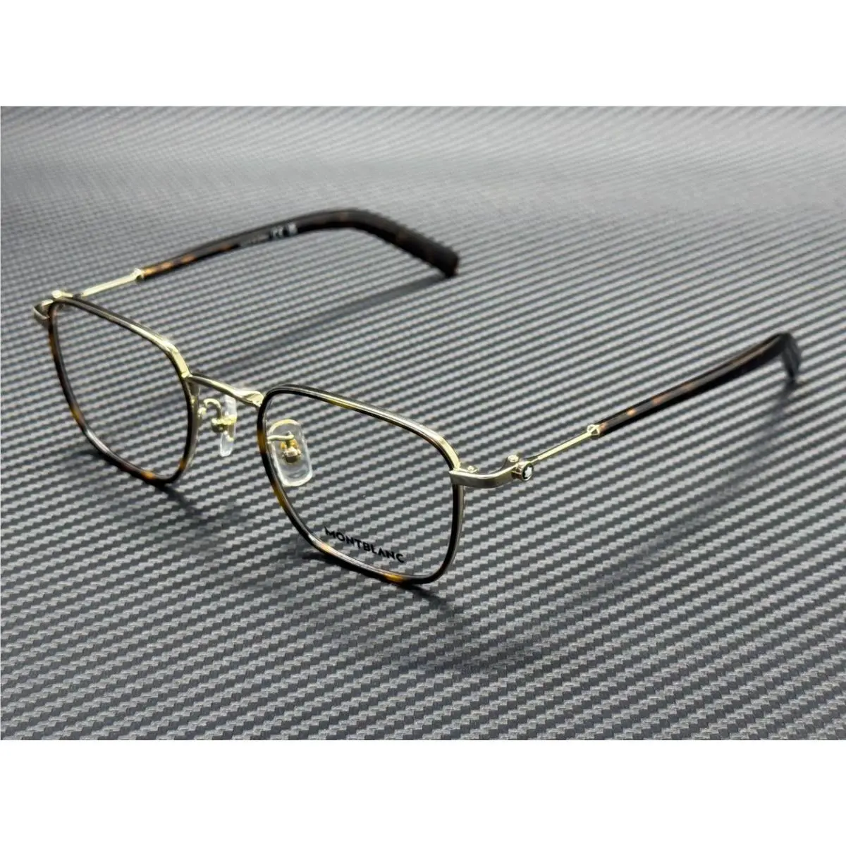 Montblanc Mont Blanc MB0424O 003 Havana Gold Men`s Medium 50 mm Eyeglasses