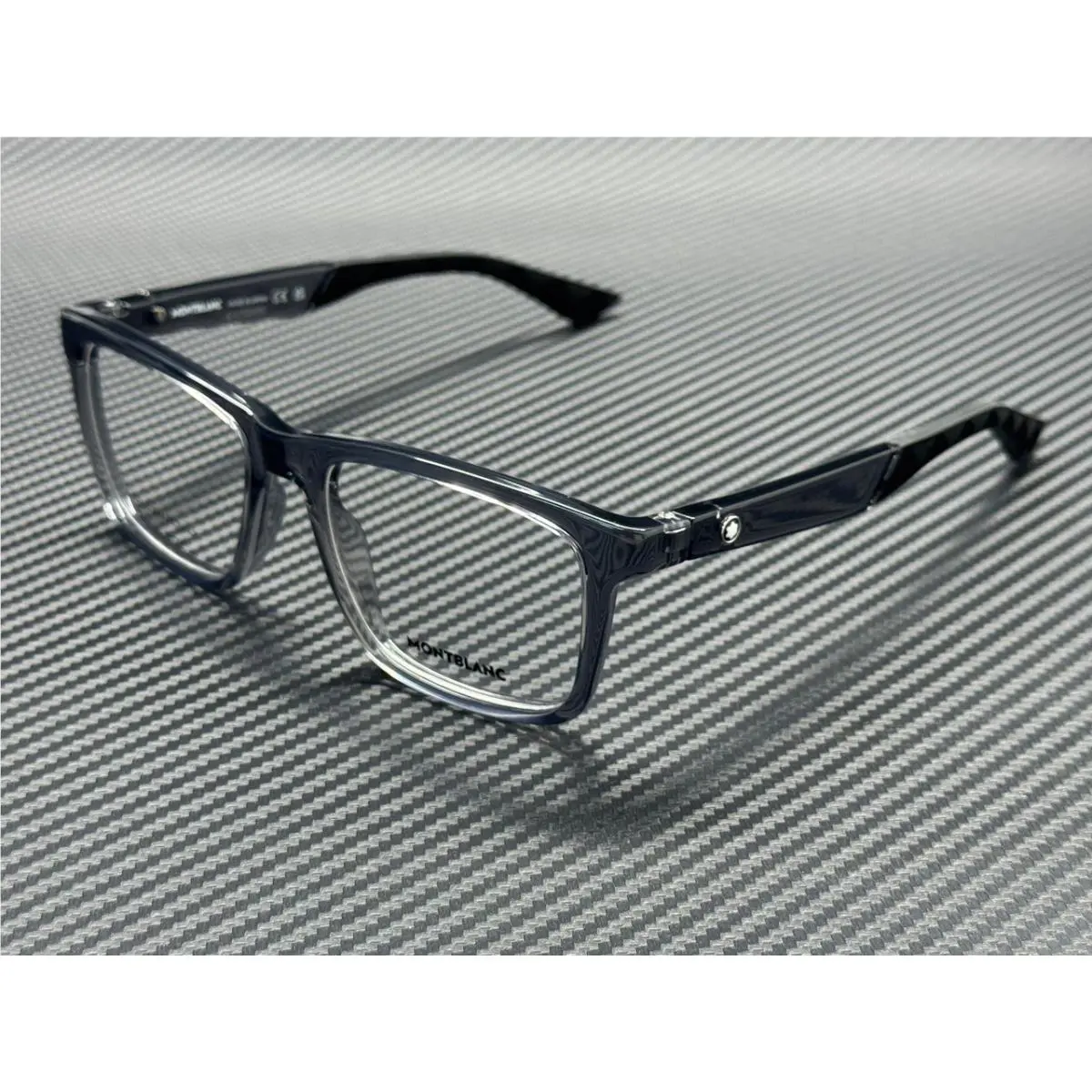 Montblanc Mont Blanc MB0434O 003 Grey Transparent Men`s Extra Large 55 mm Eyeglasses