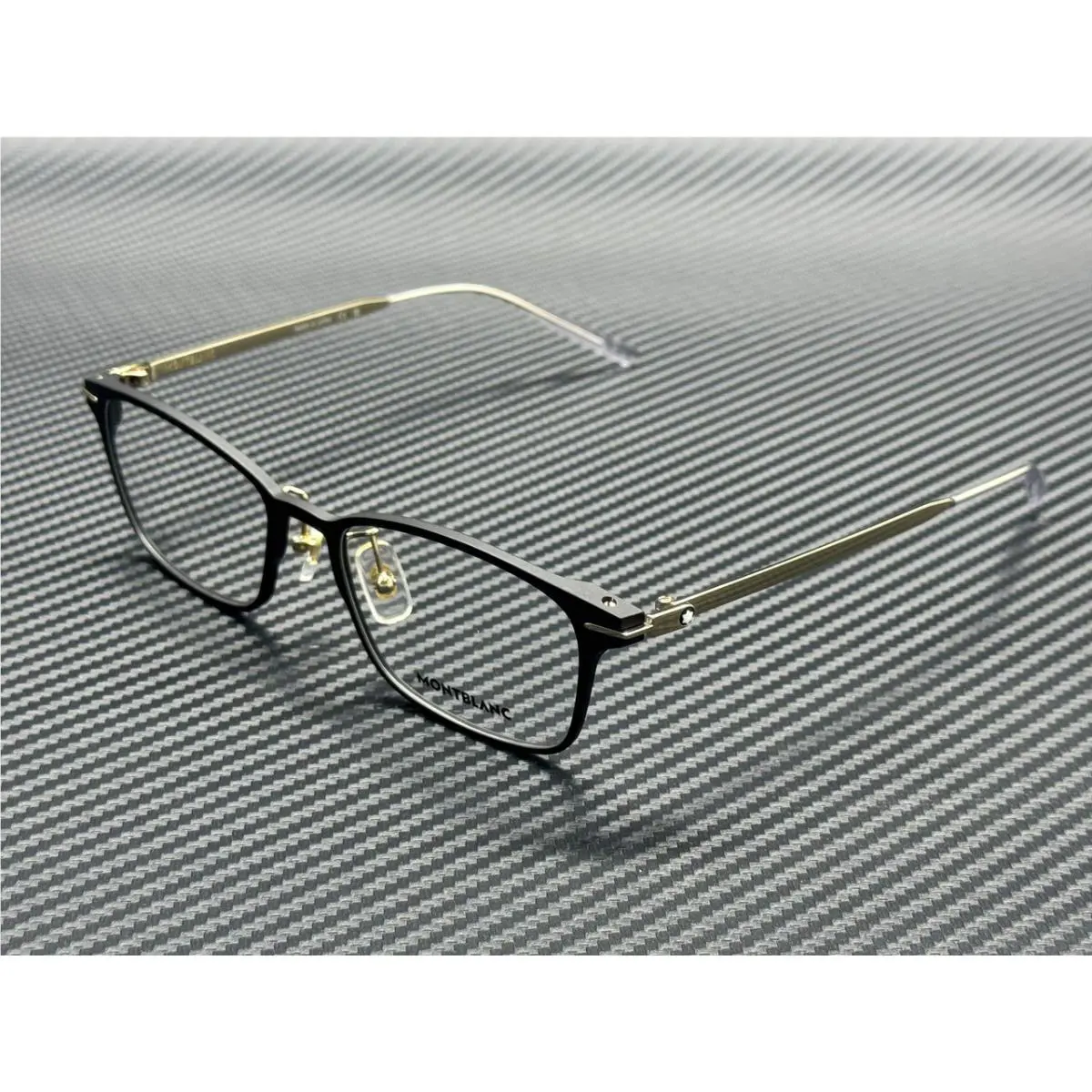 Montblanc Mont Blanc MB0449OJ 001 Matte Black Gold Men`s 54 mm Large Eyeglasses