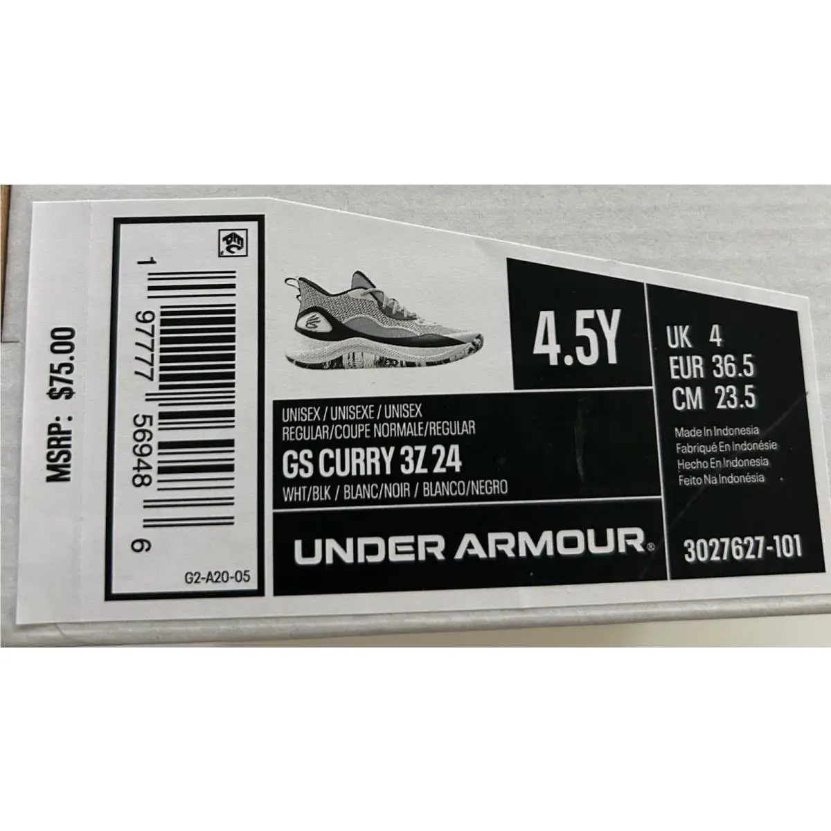 Under Armour shoes - Under Armour Curry 3Z 24 - White (UPC: 0197777569486) 4