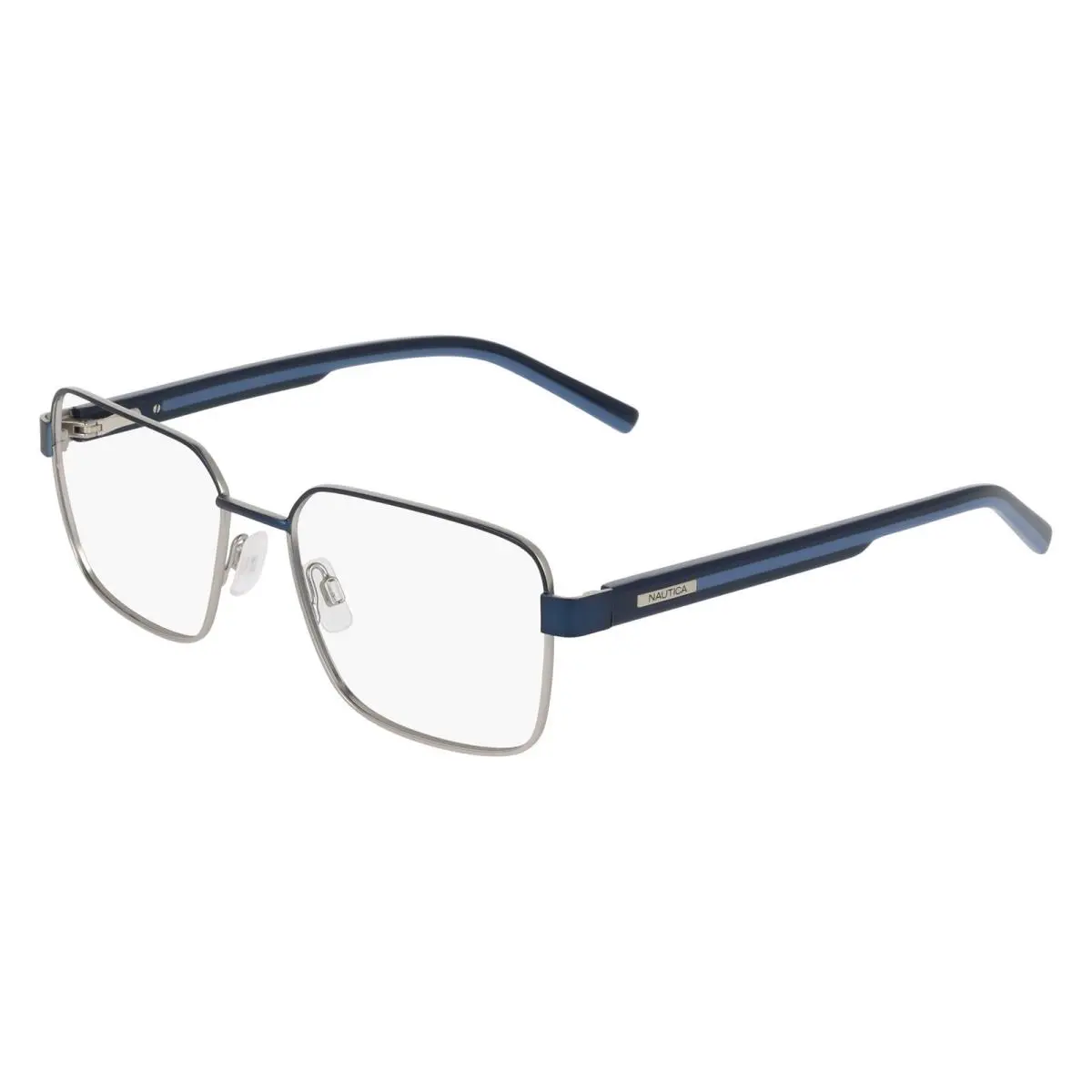 Nautica N-7349 420 Satin Navy Silver Eyeglasses 54/17/145