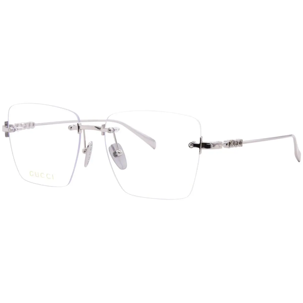 Gucci GG1938O 002 Eyeglasses Silver Rimless Style Square Shape 54mm