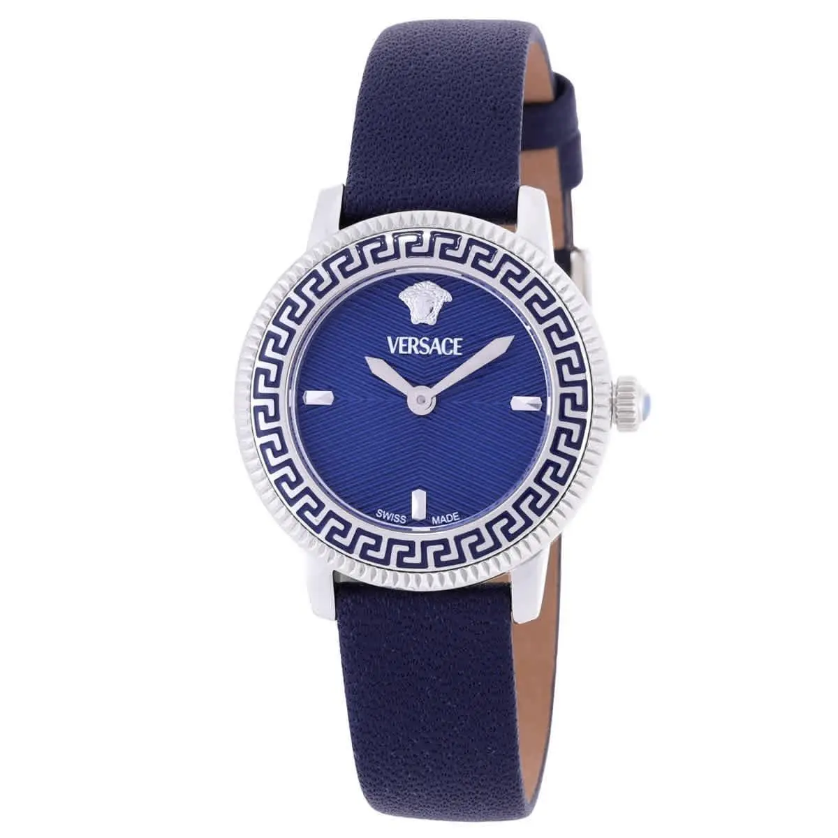 Versace V-icon Quartz Blue Dial Ladies Watch VEUCA0124