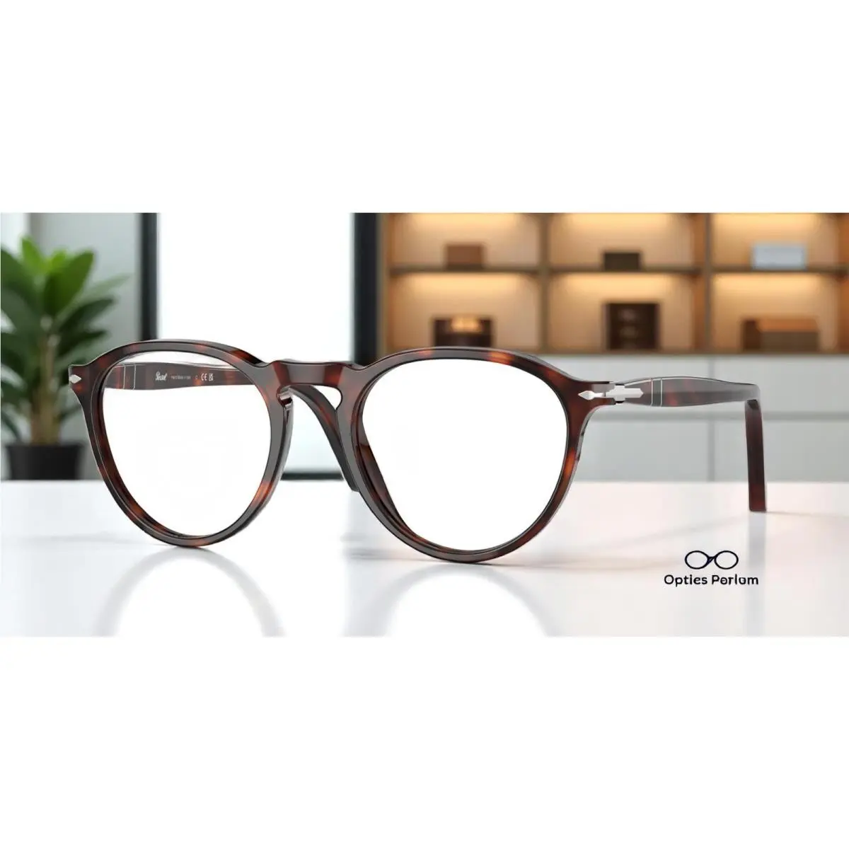 PO3286V 24 Havana Transparent Demo Lens 49 mm Men`s Eyeglasses by Persol