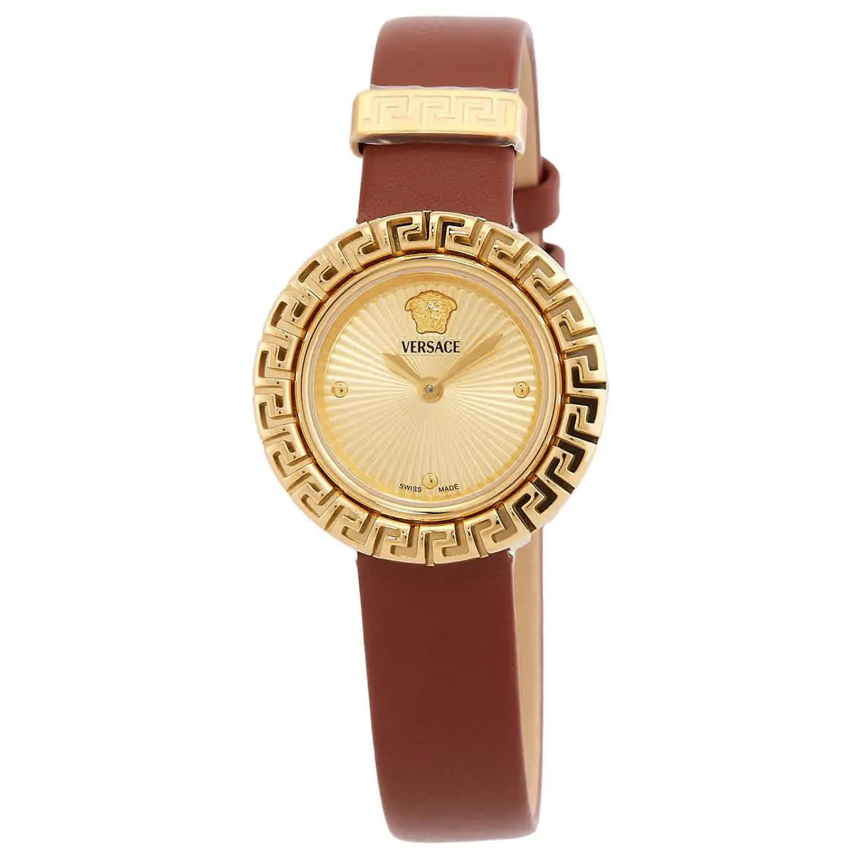 Versace La Greca Quartz Gold Dial Ladies Watch VE8C00124