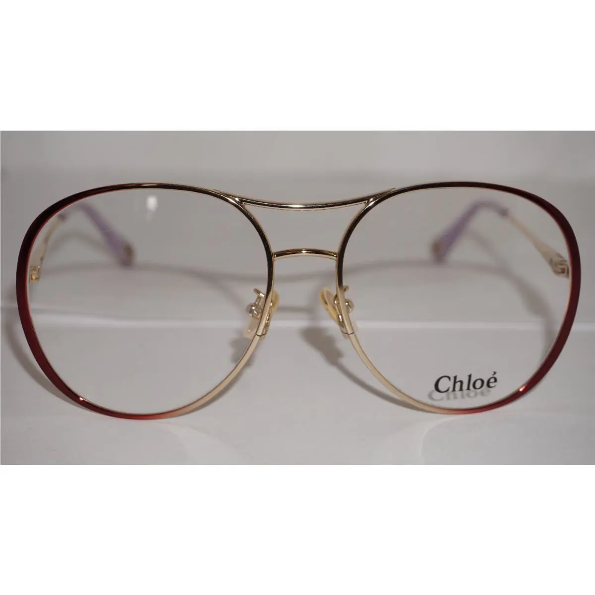 Chloe Eyeglasses Gold Red Rim CH0019O 002 58 16 140