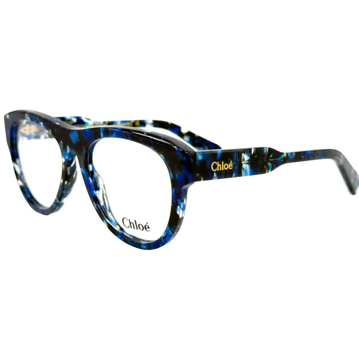Chloe CH0152O Womens Plastic Eyeglass Frame 004 Crystal Blue Panthos 53-17 Italy