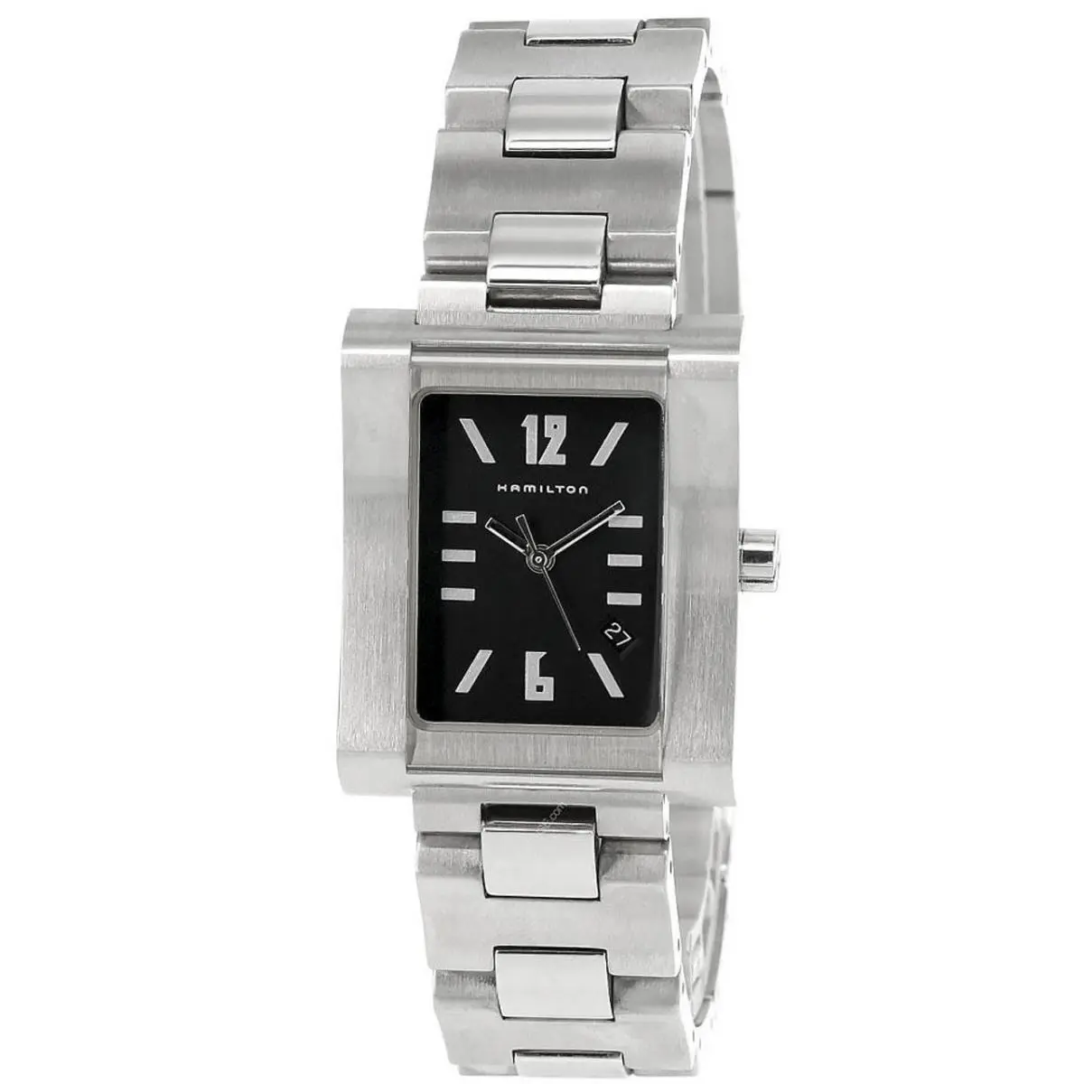 Hamilton Square Black Dial Stainless Steel Vintage Watch H000032S