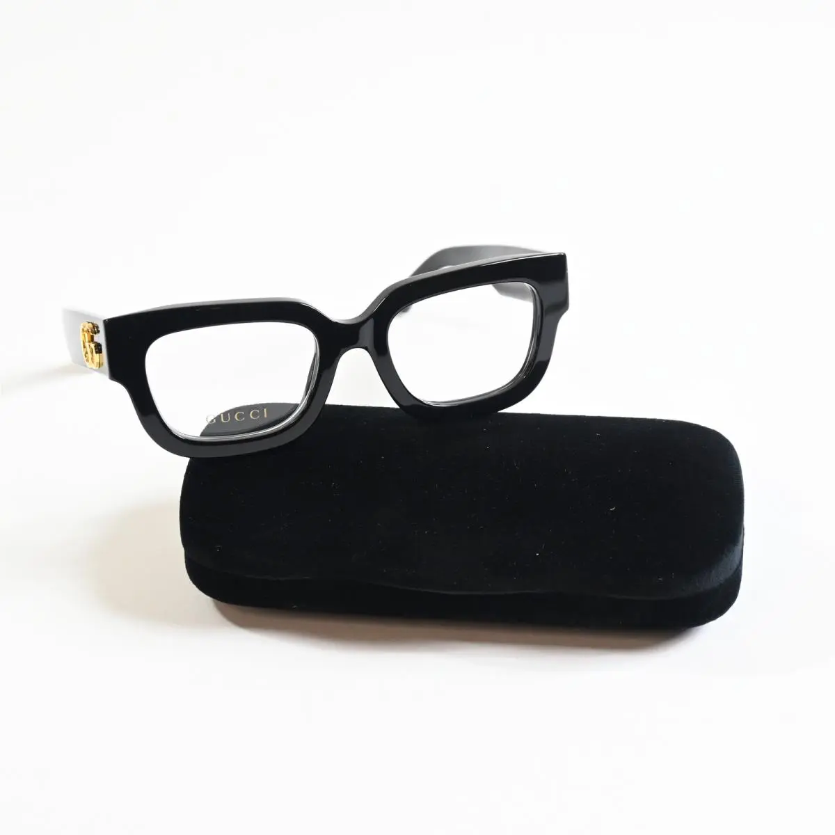 GG1548O 004 Womens Eyeglasses Black/gold 52mm by Gucci