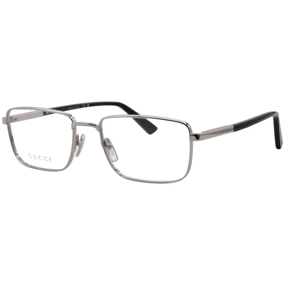 Gucci GG1964O 002 Eyeglasses Men`s Shiny Gold Full Rim Square Shape 55mm