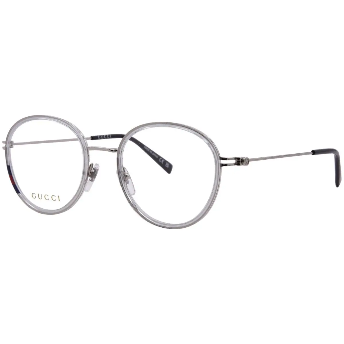 Gucci GG1851O 003 Eyeglasses Women`s Grey/silver Full Rim Round Shape 50mm