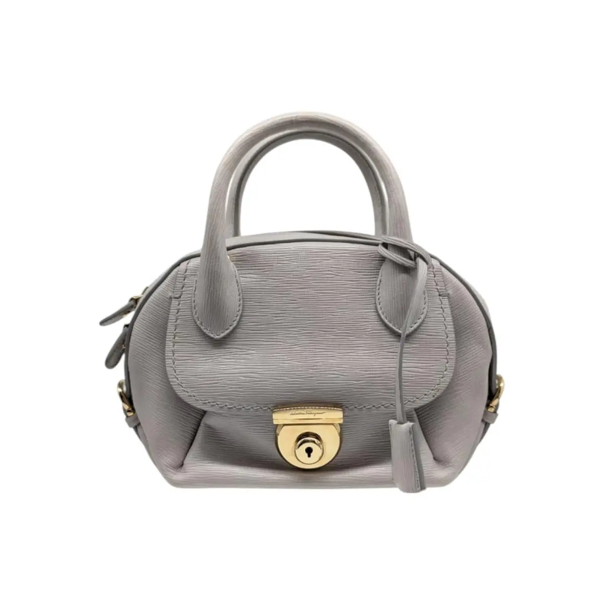 Salvatore Ferragamo 21E881 Mini Fiamma Women`s Grey Bag