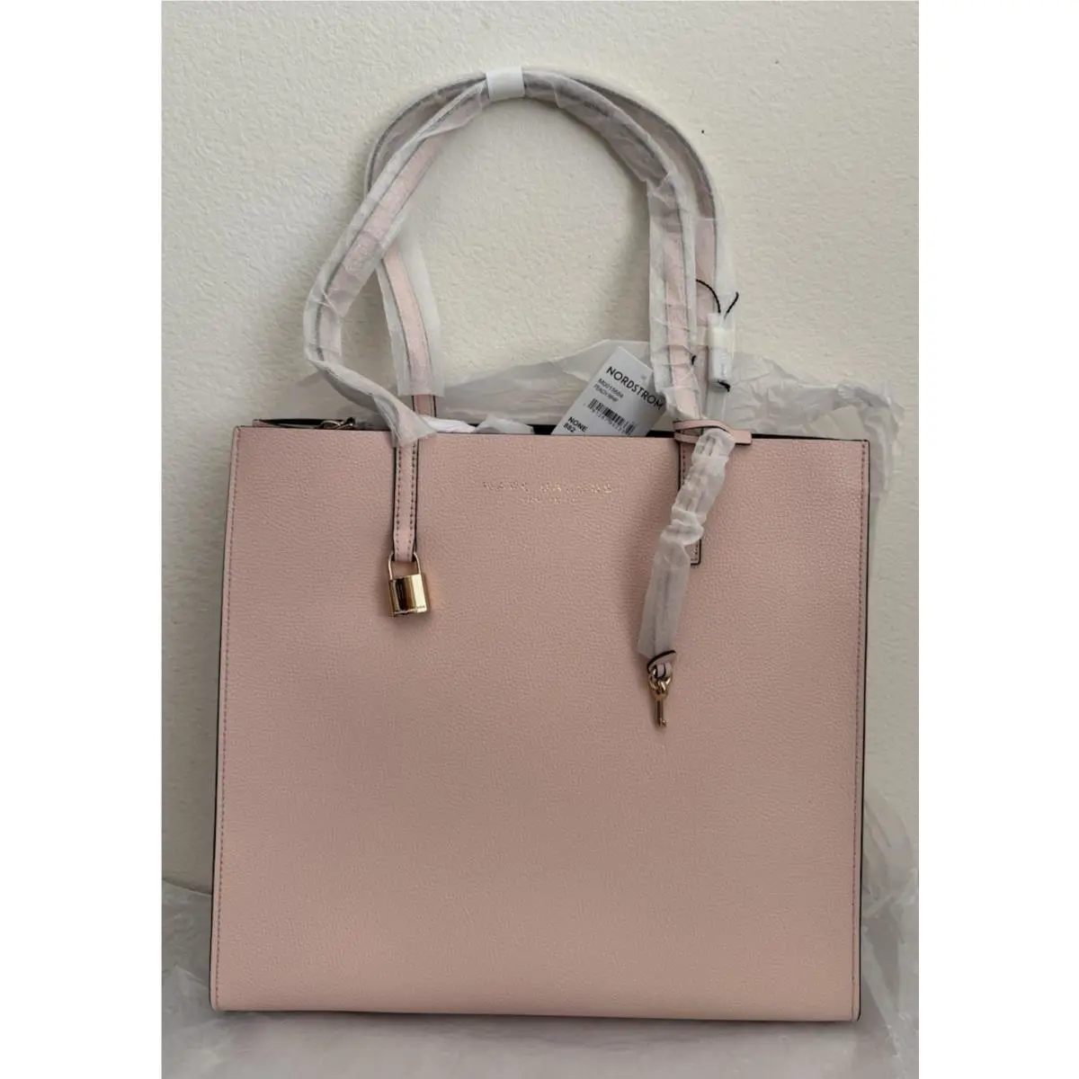 Marc Jacobs The Grind Leather Tote Bag Peach Whip
